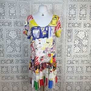 Jams World Hattie Dress Womens Large Tiered Artsy Euro Avante Garde Indie